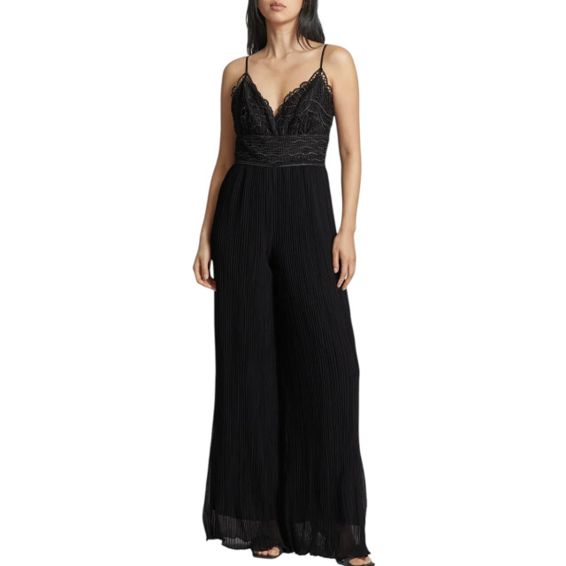 Guess Jumpsuit met plissevouwen en kant Guess Zwart Jumpsuit Met Plissevouwen En Kant large