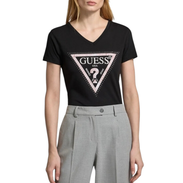 Guess Triangle logo t-shirt Guess Zwart Triangle Logo T-shirt large