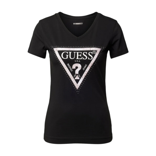 Guess Triangle logo t-shirt Guess Zwart Triangle Logo T-shirt large