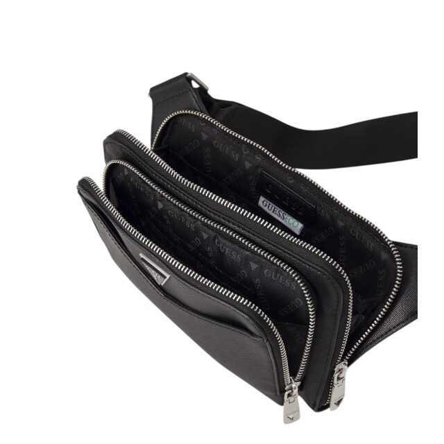 Guess Siena flat bumbag zip around schoudertas Guess Zwart SIENA FLAT BUMBAG ZIP AROUND Schoudertas large