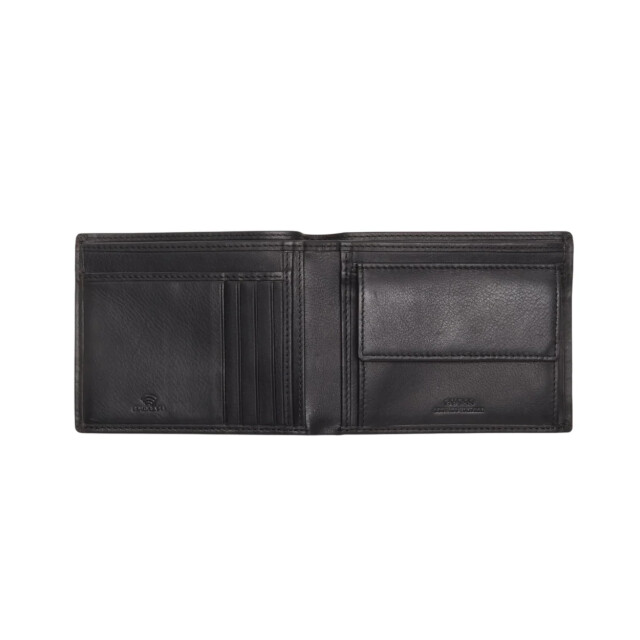 Guess New boston leren billfold portemonnee Guess Zwart New Boston Leren Billfold Portemonnee large
