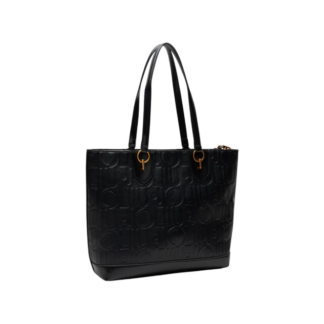 Liu Jo Shopper tas met logo en ketting Liu Jo Zwart Shopper Tas Met Logo En Ketting large