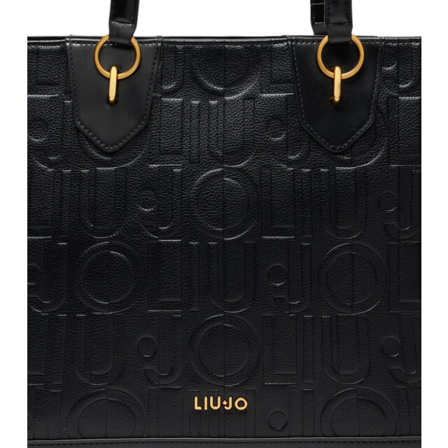 Liu Jo Shopper tas met logo en ketting Liu Jo Zwart Shopper Tas Met Logo En Ketting large