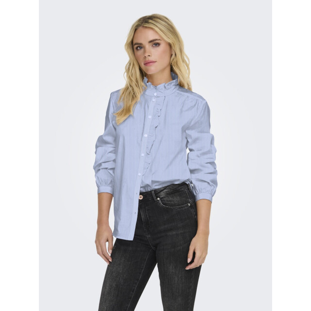 Jacqueline de Yong mio l/s frill shirt wvn 15339240 cashmere blue 06615.210.0073 large