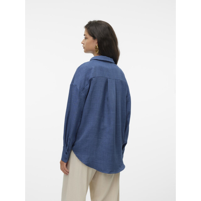 Vero Moda vmmelaney queeny ls shirt wvn noos 10316389 dark denim 06615.267.0001 large