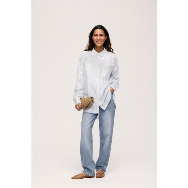 Vila vidarma l/s loose button shirt no 14095099 kentucky blue 06615.210.0076 large