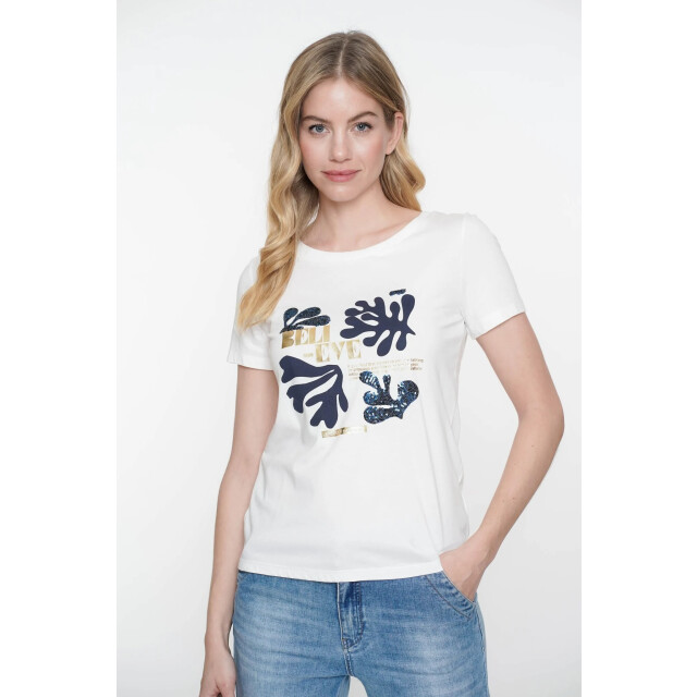 Geisha 52114-41 010 t-shirt 'believe' off-white/navy 52114-41 010 large