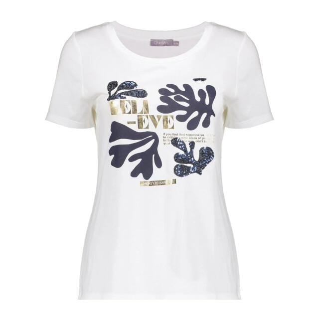 Geisha 52114-41 010 t-shirt 'believe' off-white/navy 52114-41 010 large