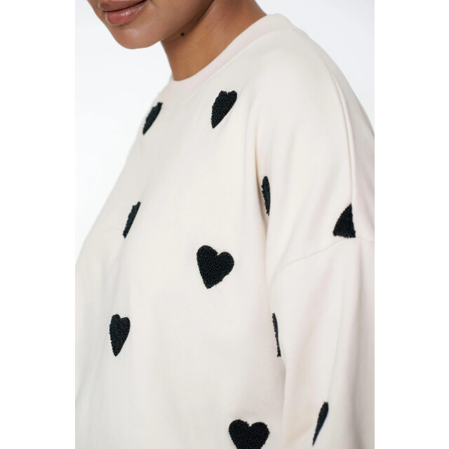 Geisha 52084-21 721 sweater hearts terry light sand/black 52084-21 721 large