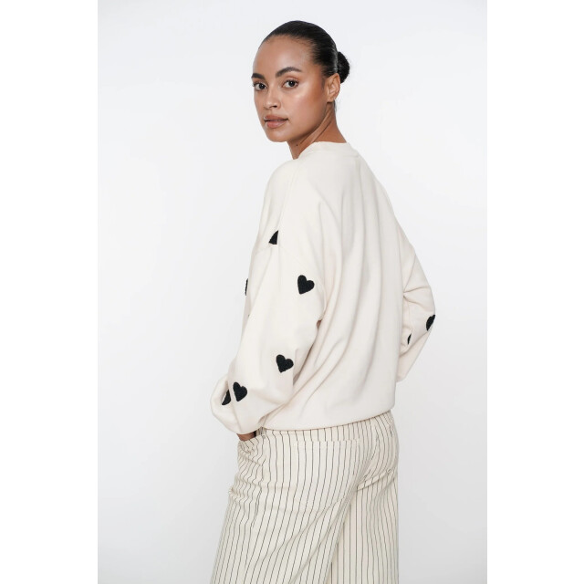 Geisha 52084-21 721 sweater hearts terry light sand/black 52084-21 721 large