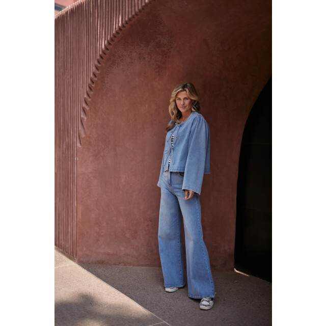 Nukus Nks02067 24 bowy blouse bleached denim NKS02067 24 large