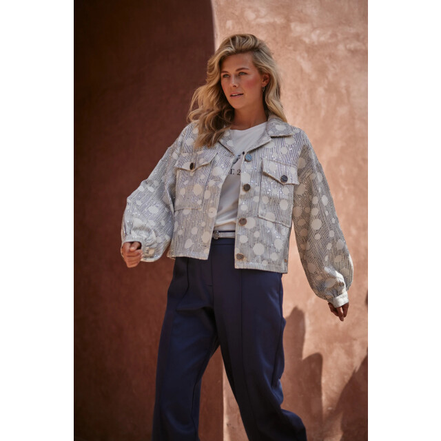 Nukus Nks11004 219 harmony jacket dott offwhite/navy NKS11004 219 large
