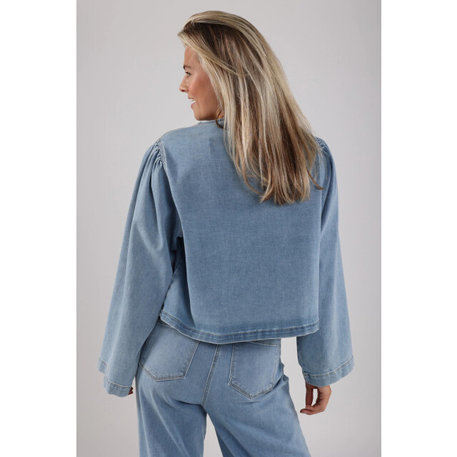 Nukus Nks02067 24 bowy blouse bleached denim NKS02067 24 large