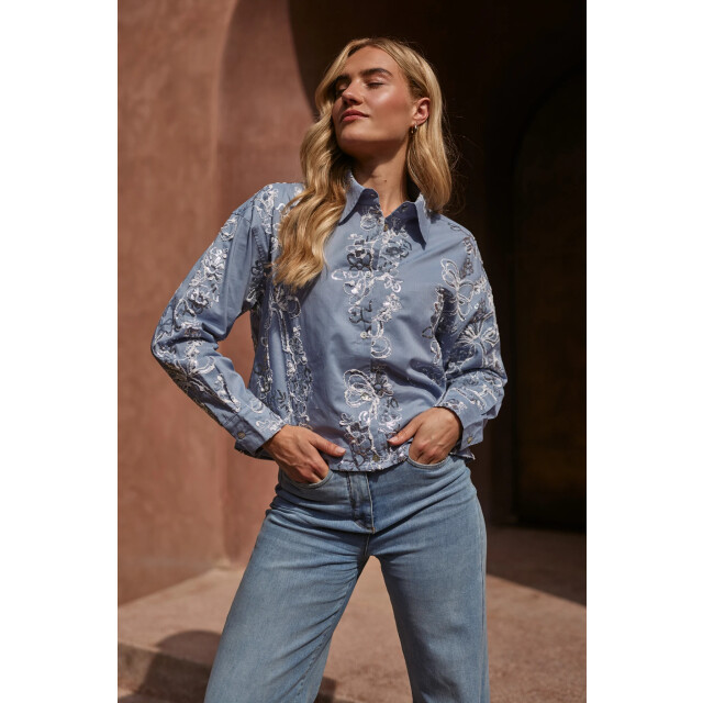 Nukus Nks02048 46 tessa blouse paillet sky NKS02048 46 large
