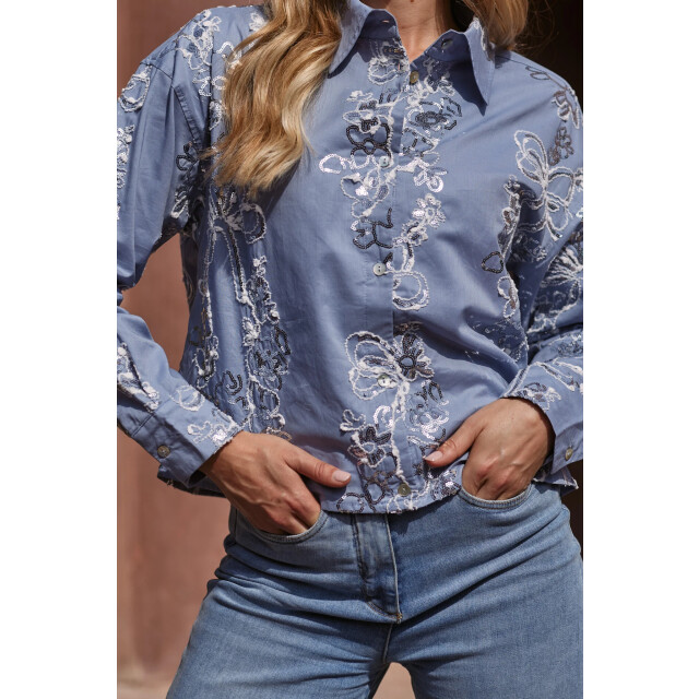 Nukus Nks02048 46 tessa blouse paillet sky NKS02048 46 large