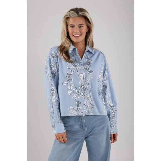 Nukus Nks02048 46 tessa blouse paillet sky NKS02048 46 large