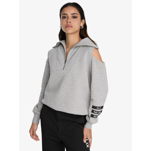 Alix The Label Ladies knitted zip collar sweater grey 2412887953-880 large