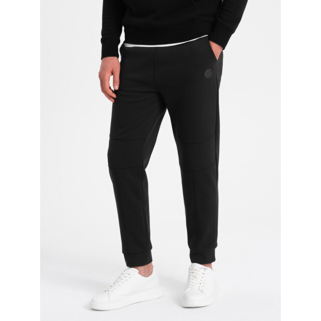 Ombre Italianstyle joggingbroek heren zwart stiksels 0128-V1-ZW large