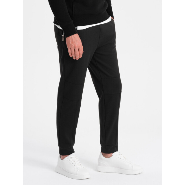 Ombre Italianstyle joggingbroek heren zwart stiksels 0128-V1-ZW large