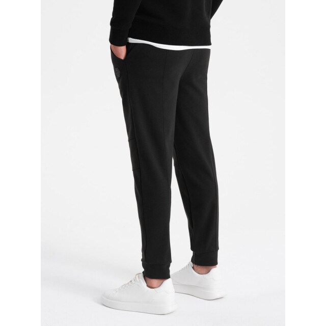 Ombre Italianstyle joggingbroek heren zwart stiksels 0128-V1-ZW large
