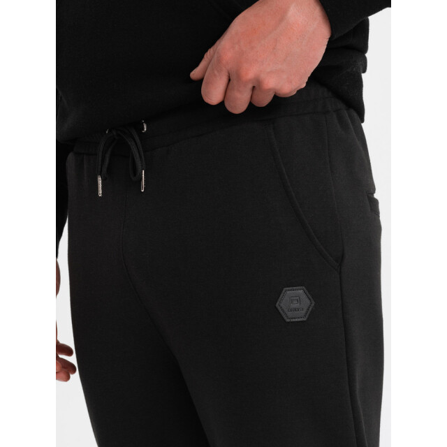 Ombre Italianstyle joggingbroek heren zwart stiksels 0128-V1-ZW large