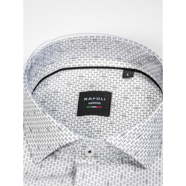 Napoli Uomo overhemd heren wit print italianstyle NAP24-17 large