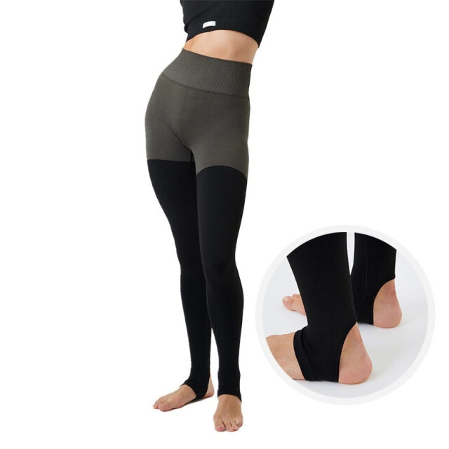 Björn Borg Björn borg sthlm seamless open heel tights – naadloze hoge taille leggings met open hiel in en zwart 10001190-GY013 large