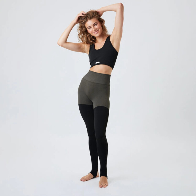 Björn Borg Björn borg sthlm seamless open heel tights – naadloze hoge taille leggings met open hiel in en zwart 10001190-GY013 large