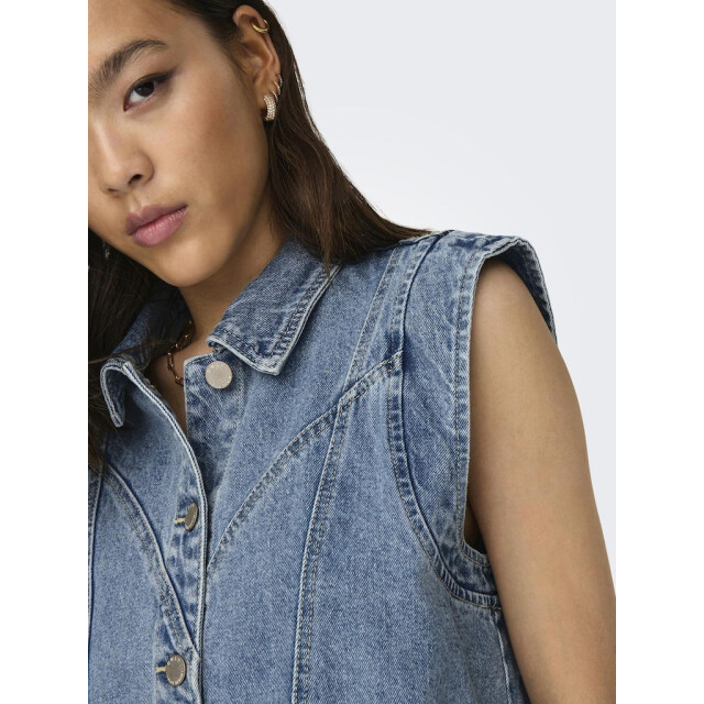 Only onlkennedy sl dnm waistcoat bj noos 15278041 medium blue denim 06226.265.0001 large