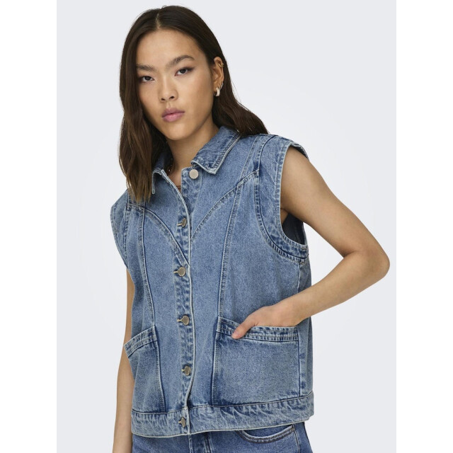 Only onlkennedy sl dnm waistcoat bj noos 15278041 medium blue denim 06226.265.0001 large