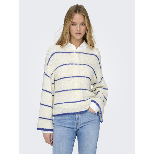 Only onlgeena 7/8 stripe o-neck knt 15321477 cloud dancer 06712.198.0219 large