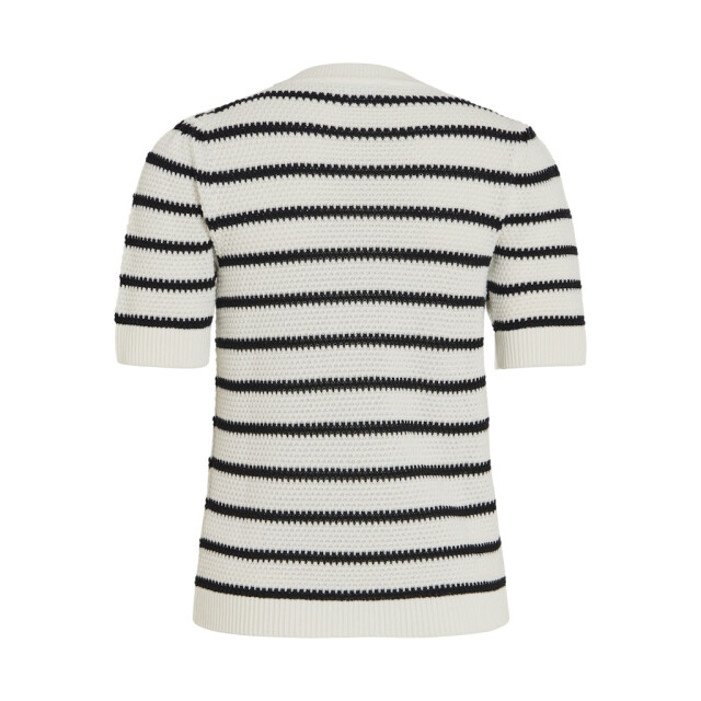 Vila vidalo o-neck s/s stripe knit-noos 14106601 black 06721.999.0002 large