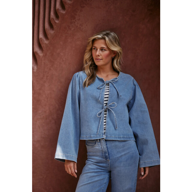Nukus Nks02067 24 bowy blouse bleached denim NKS02067 24 large