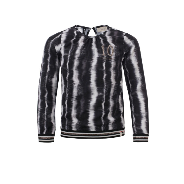Looxs Revolution Zwart / wit blouse voor meisjes in de kleur 2131-5108-865 large