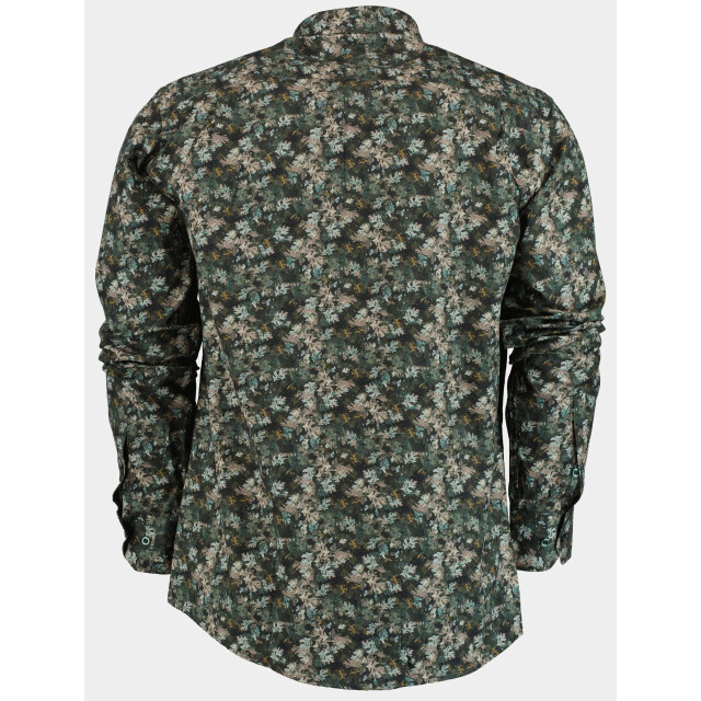 Bos Bright Blue Casual hemd lange mouw green leaves 28402/v03 187383 large