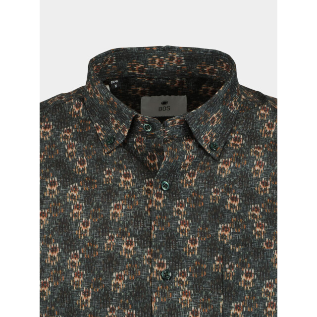 Bos Bright Blue Casual hemd lange mouw grey with flowers 26413/v01 187380 large