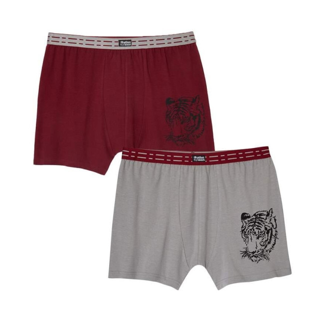 Atlas For Men Heren tijger boxershorts (set van 2) UTAF1858_burgundygrey large