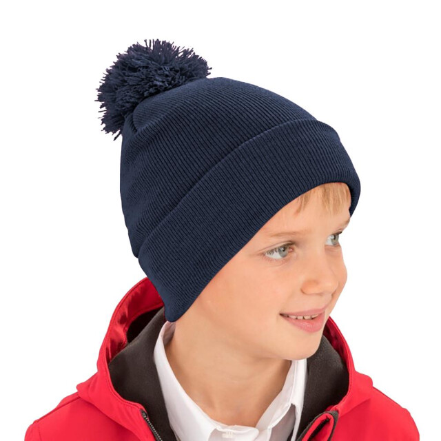 Result Vrouwen/dames winterse benodigdheden pom pom beanie UTFK669_navyblue large