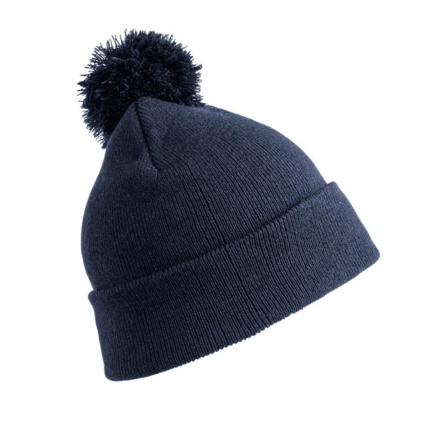 Result Vrouwen/dames winterse benodigdheden pom pom beanie UTFK669_navyblue large