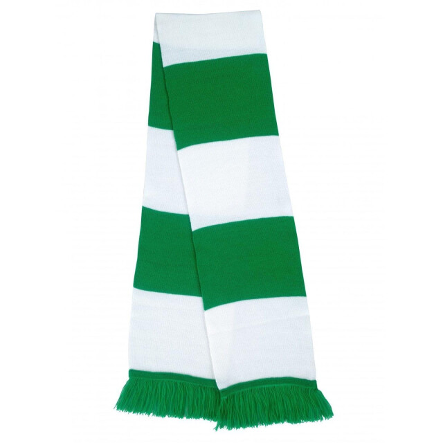 Result Heren zware gebreide thermische winter sjaal UTFK662_whitekellygreen large