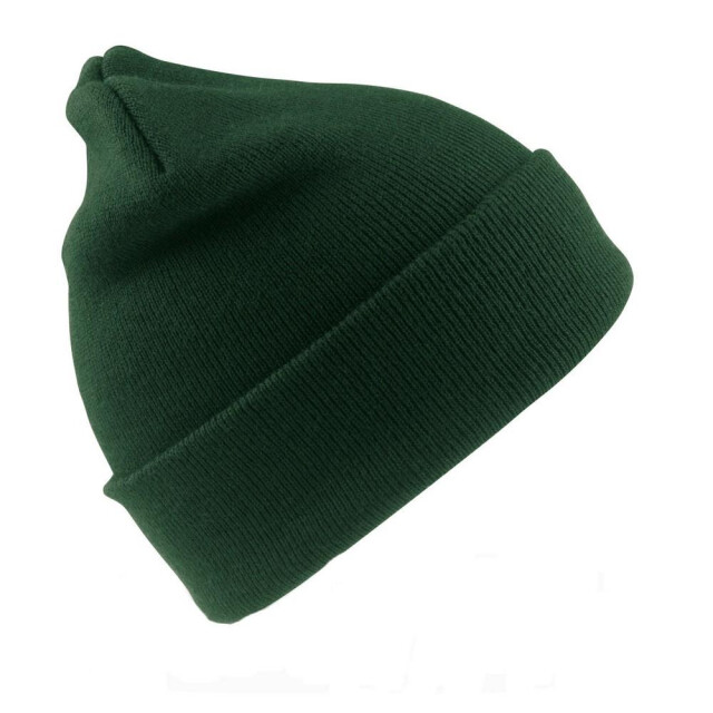 Result Wollen zwaarlijvige gebreide thermische winter/skihoed UTFK671_bottlegreen large