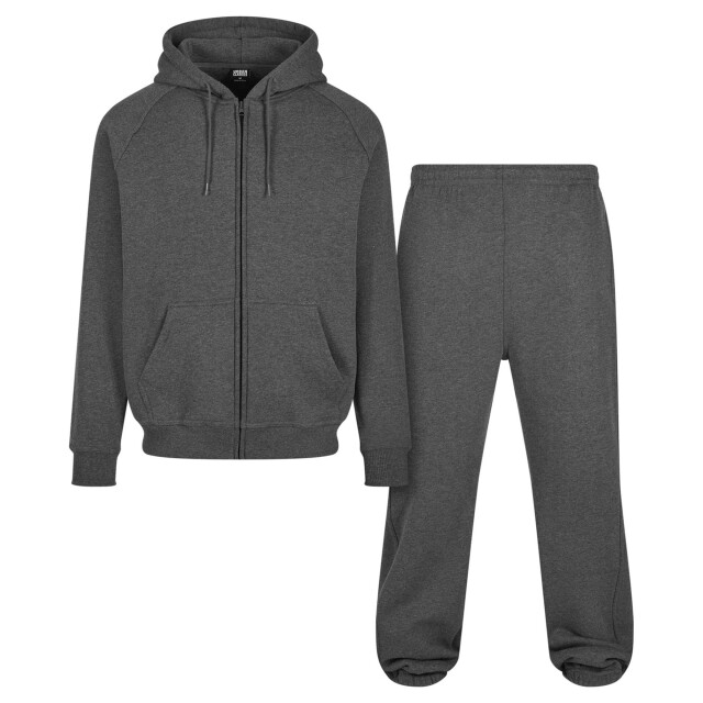 Urban Classics Uniseks effen trainingspak voor volwassenen UTTN135_charcoal large