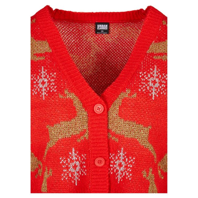 Urban Classics Dames oversized kerstvest met lange mouwen UTTN288_redgold large
