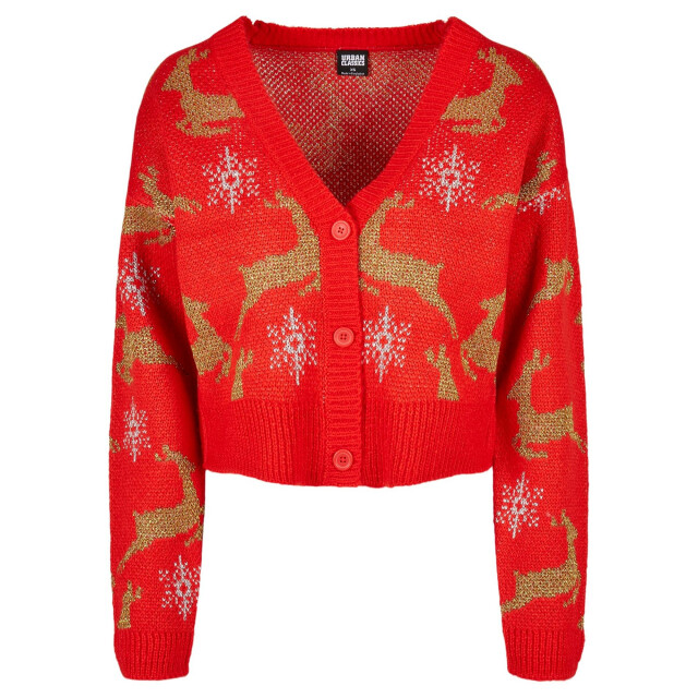 Urban Classics Dames oversized kerstvest met lange mouwen UTTN288_redgold large