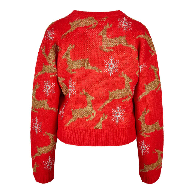 Urban Classics Dames oversized kerstvest met lange mouwen UTTN288_redgold large