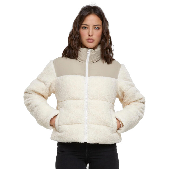 Urban Classics Dames sherpa korte gewatteerde jas UTTN646_wetsandsand large