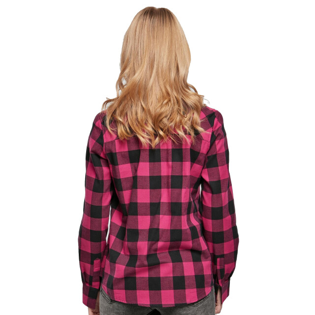 Urban Classics Geruit flanellen overhemd met omgeslagen manchet dames UTTN450_wildvioletblack large