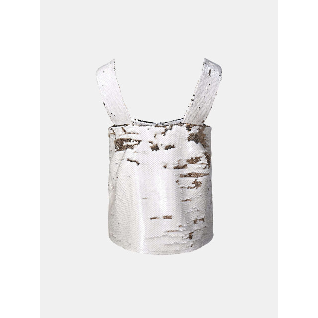 Mucho Gusto ® paillettentop ecru zilver MUCHO GUSTO® Paillettentop Ecru Zilver large