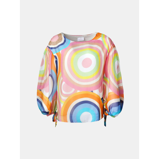 Mucho Gusto ® blouse cala d'or kleurrijke cirkel print MUCHO GUSTO® Blouse Cala D'or Kleurrijke Cirkel Print large
