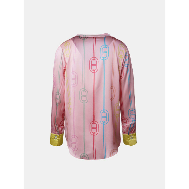Mucho Gusto ® blouse monza roze kleurrijke kettingen MUCHO GUSTO® Blouse Monza Roze Kleurrijke Kettingen large